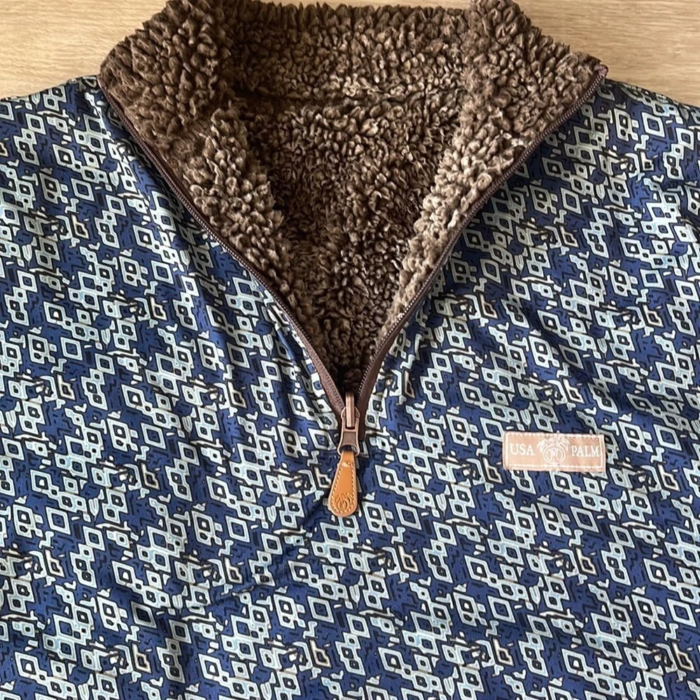 USA PALM Reversible Sherpa 1/4 zip sz M-L